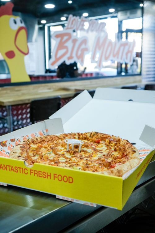 Fresh Pizza in a Box Served at Big Mouth Takeaway Coatbridge