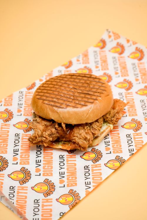 Chicken Burger Served at Big Mouth Takeaway Coatbridge 